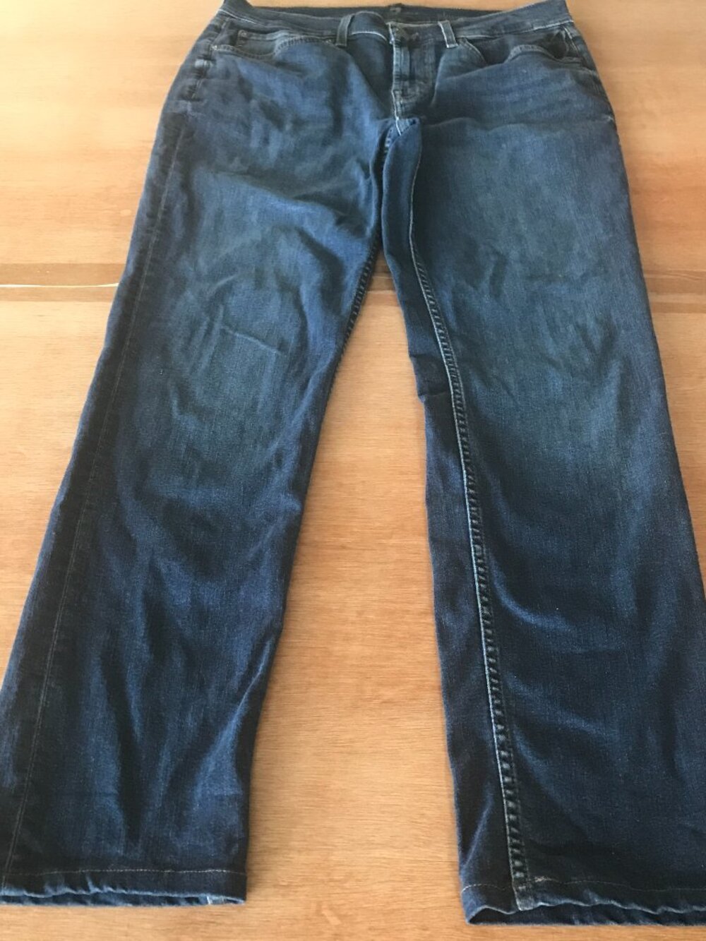 7 For All Mankind Slimmy Jean Men 33x30 Blue Mid Rise Dark Wash Stretch 20280